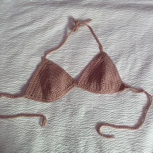 CROCHET ROSE PINK BRA